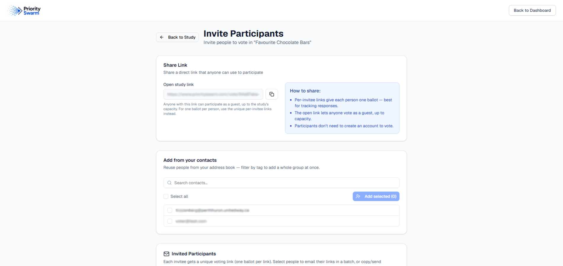 Invite participants