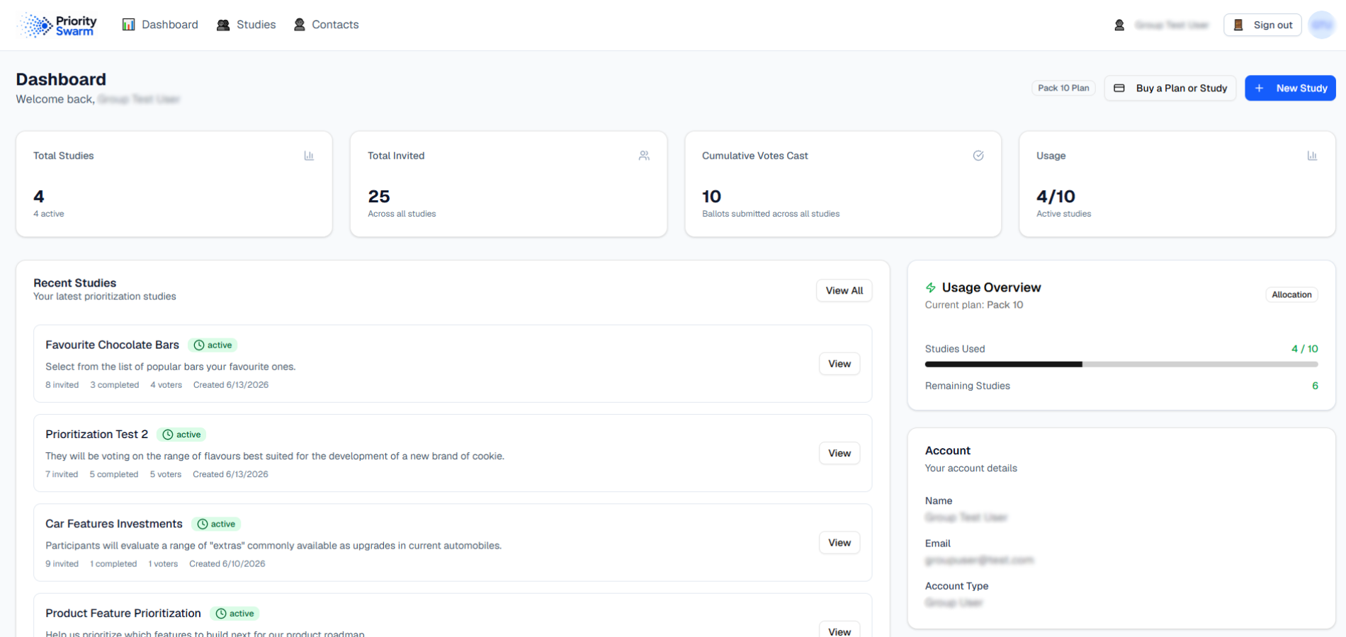 Your dashboard